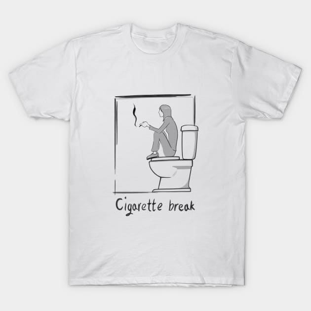 Cigarette break (black version) T-Shirt by Lyose